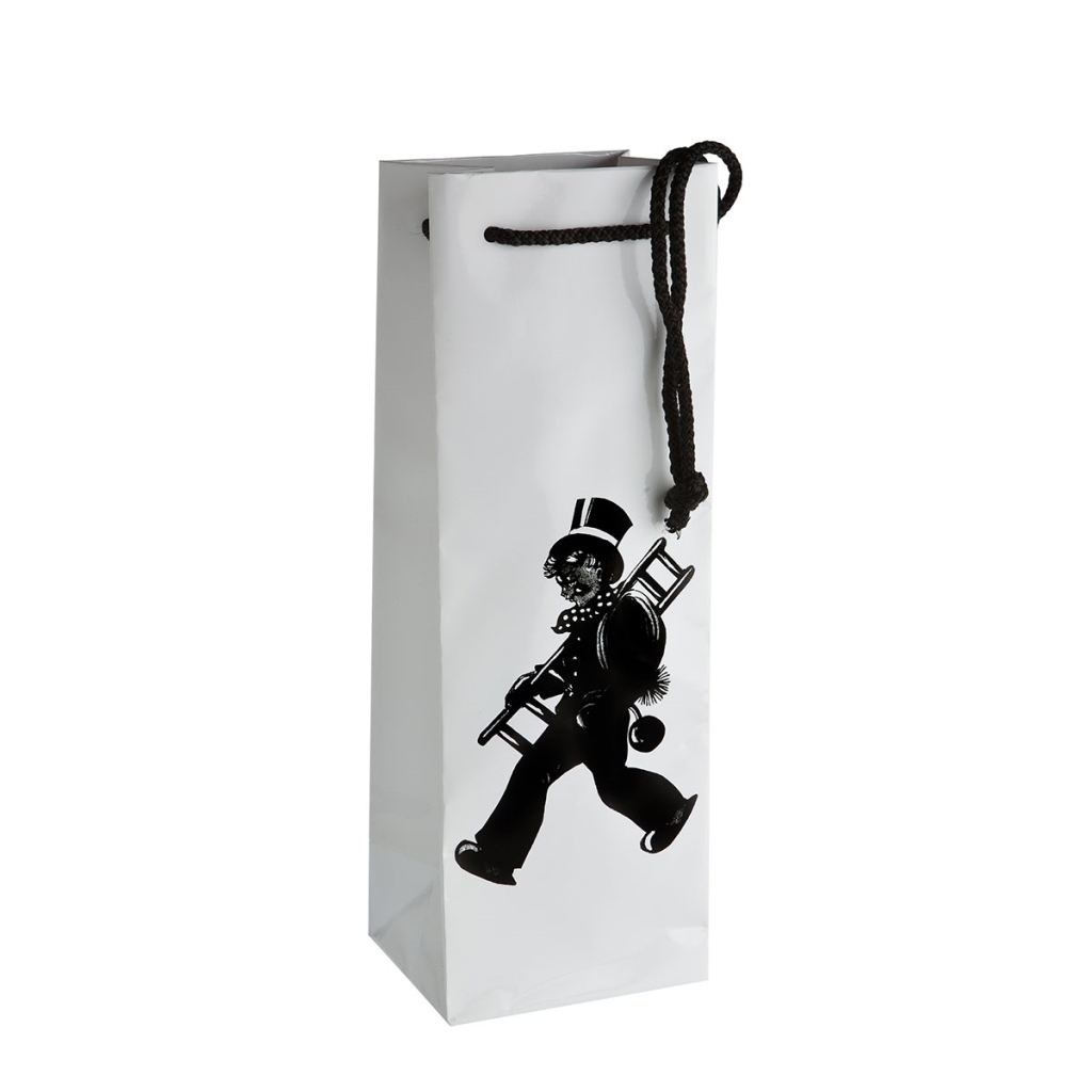 Flaschentasche Weiß mit
schwarzem RFK für eine Flasche
