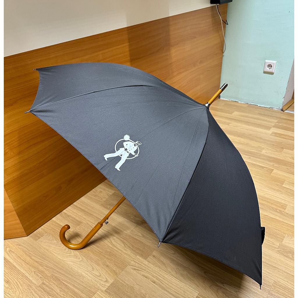 RFK Stockschirm mit Holzgriff Schwarz Ø 100cm