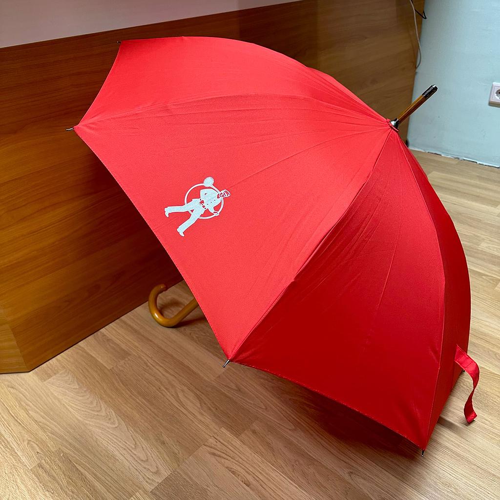 RFK Stockschirm mit Holzgriff Rot Ø 100cm