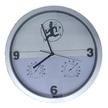 Wanduhr silber mit RFK Ø 35cm