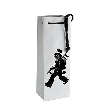 Flaschentasche Weiß mit
schwarzem RFK für eine Flasche
