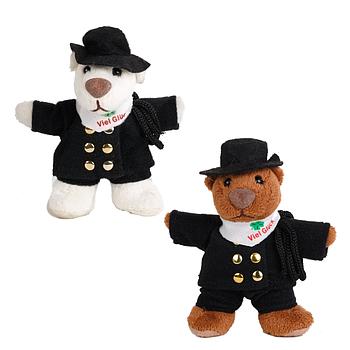 Plüsch Rauchfangkehrerbär in
weiss oder braun 12cm
